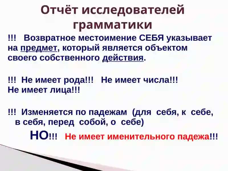 Возвратное местоимение СЕБЯ 4