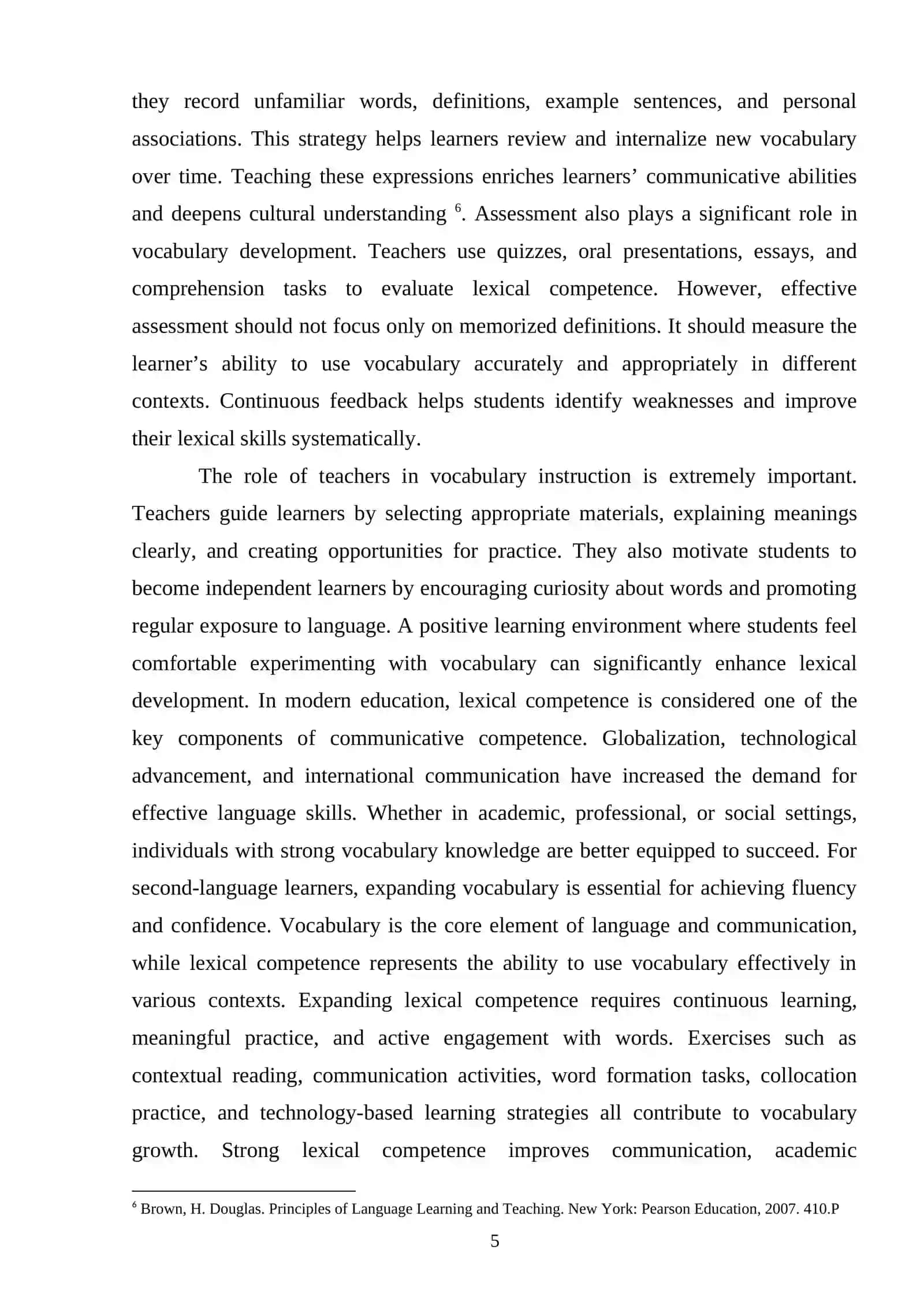 The role of vocabulary exercises in expanding lexical competence 4