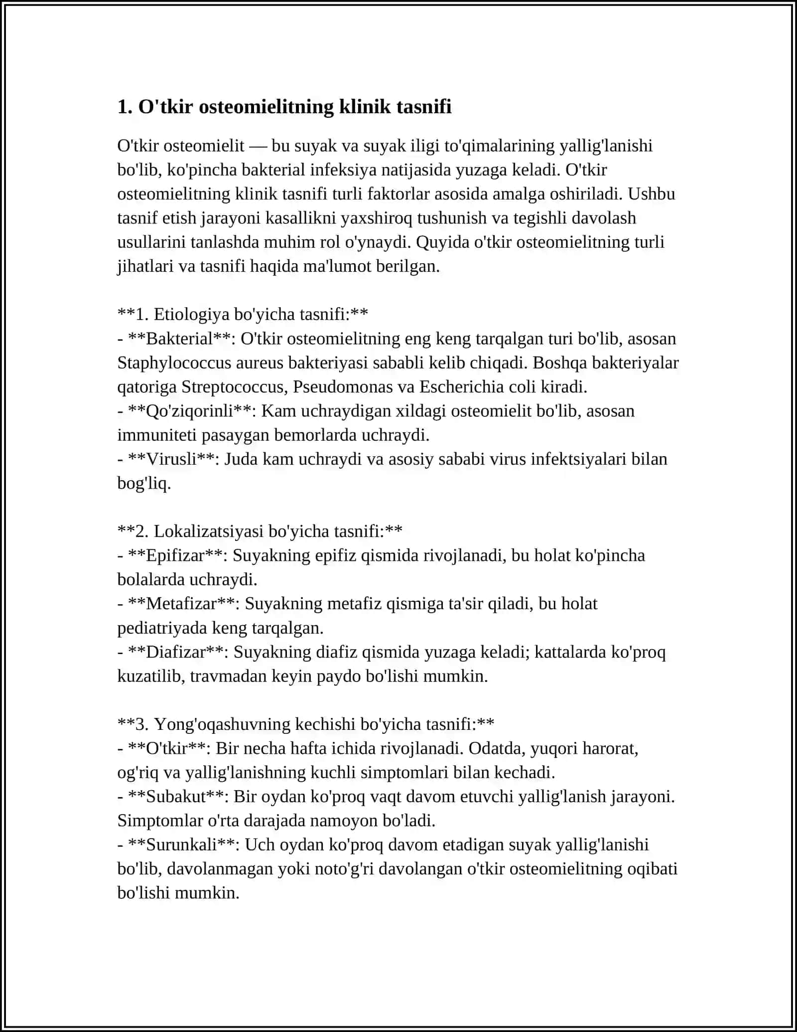 PASTKI JAG'NING TANASI VA SHOXIDA O'TKIR OSTEOMIELITIDA ATROFDAGI YUMSHOQ TO'QIMALARNI ABSSESS VA FLEGMONALARI VA ULARNING DAVOLASH TAMOYILLARI 4
