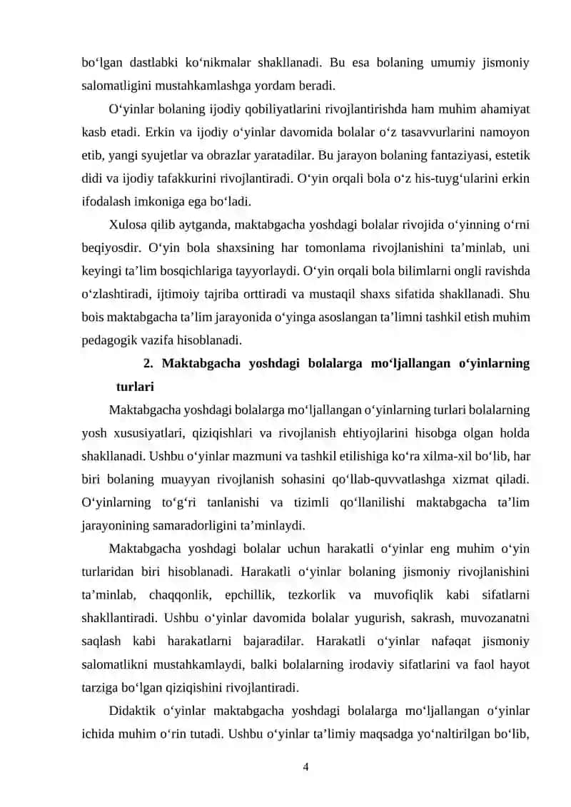 Maktabgacha yoshdagi bolalarga mo’ljallangan o’yinlar 4