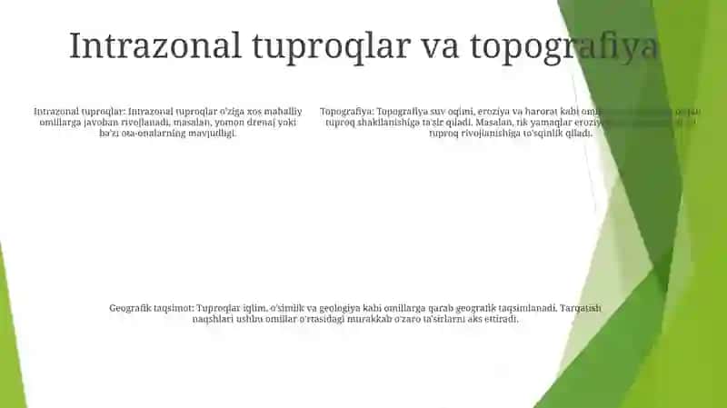 Tuproqlar Geografik Tarqalishining Asosiy Qonuniyatlari 4