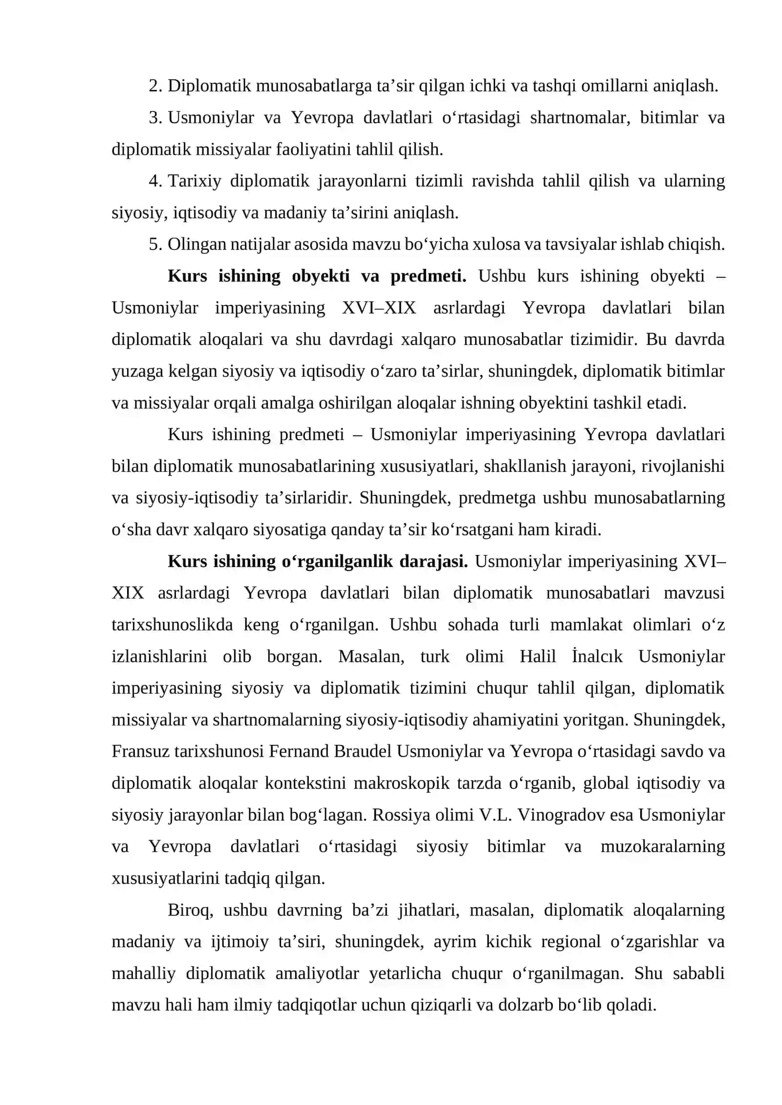 Usmoniylar imperiyasining Yevropa davlatlari bilandiplomatik munosabatlari (XVI-XIX asrlar) 4