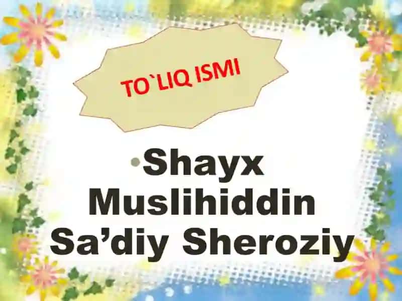 "Sa’diy Sheroziy" mavzusida tayyorlagan videodarsi 4