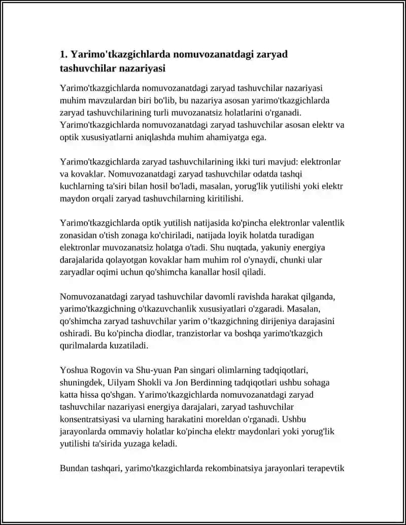 MUHANDIRLIK FIZIKASI INSTITUTI FIZIKA FAKULTETI MUSTAQIL ISH 4