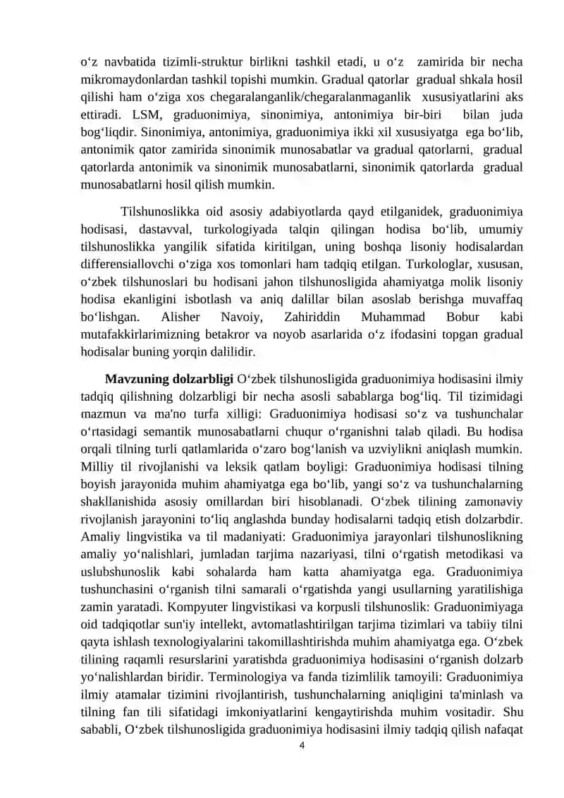O’zbek tilshunosligida graduonimiya hodisasining ilmiy tadqiqi 4