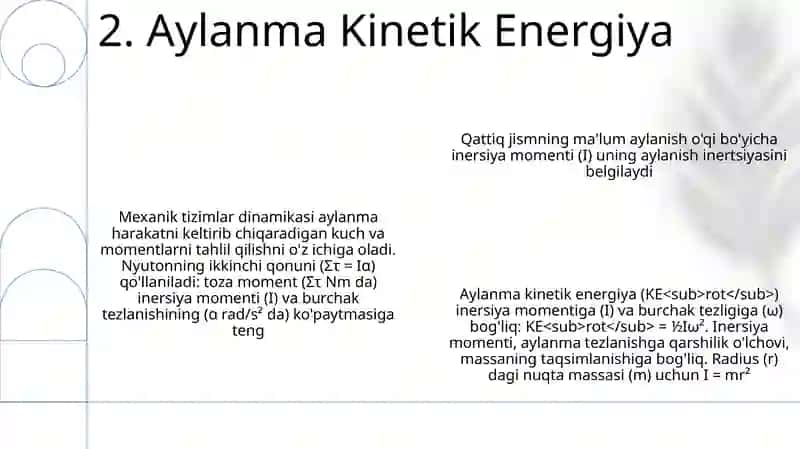 MEHANIKA TIZIMI DINAMIKASIGA KIRISH INERSIYASI MOMENTI 4