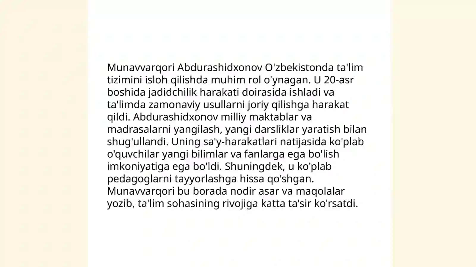 Jadid ma'rifatparvarlarining o‘lka ijtimoiy-ma'naviy hayotida tutgan o‘rni 4