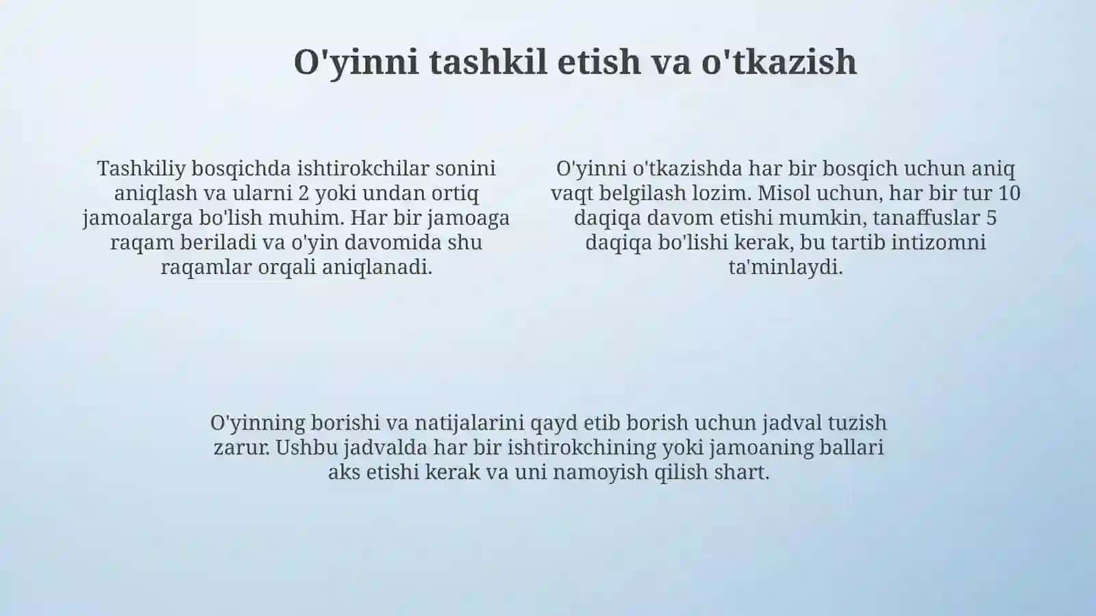 Harakatli o‘yinlarni tashkil etish va o‘tkazish 4