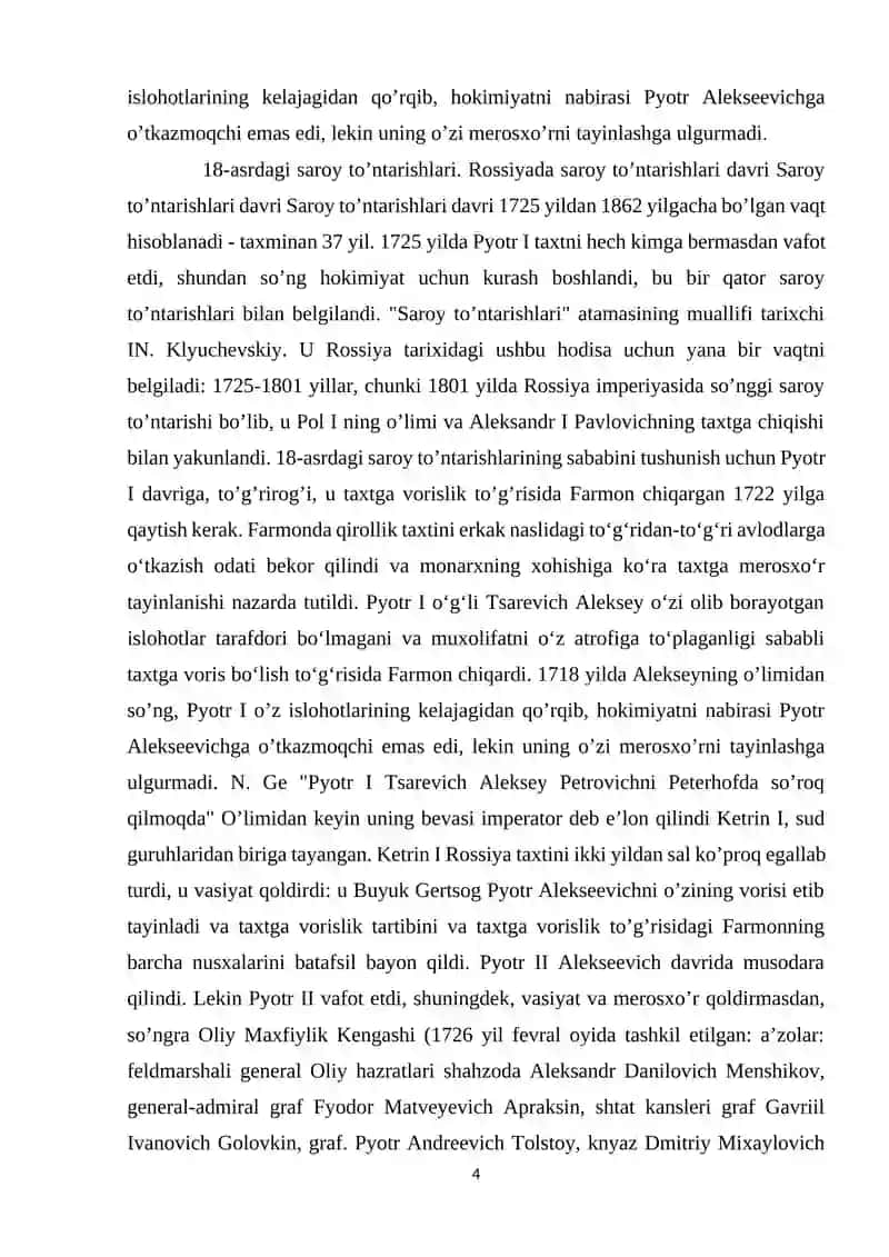ROSSIYA SAROY TO’NTARISHI DAVRIDA 4