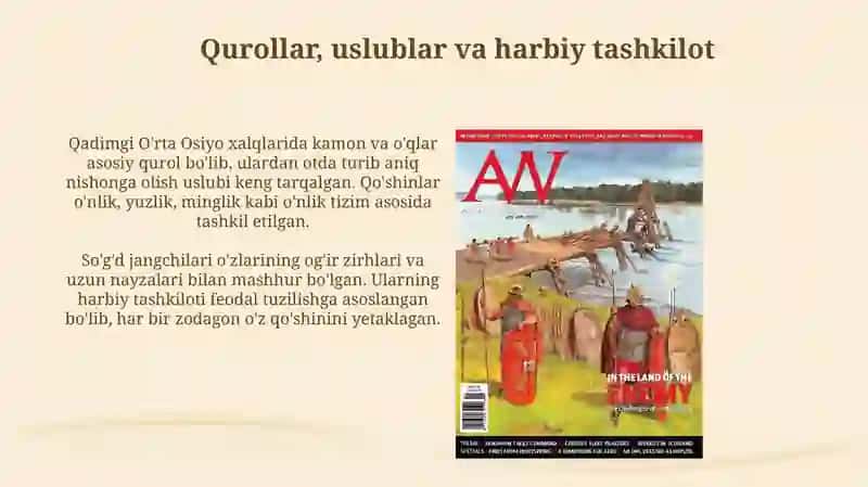 Qadimda O'rta Osiyo halglari harbiy sanati 4