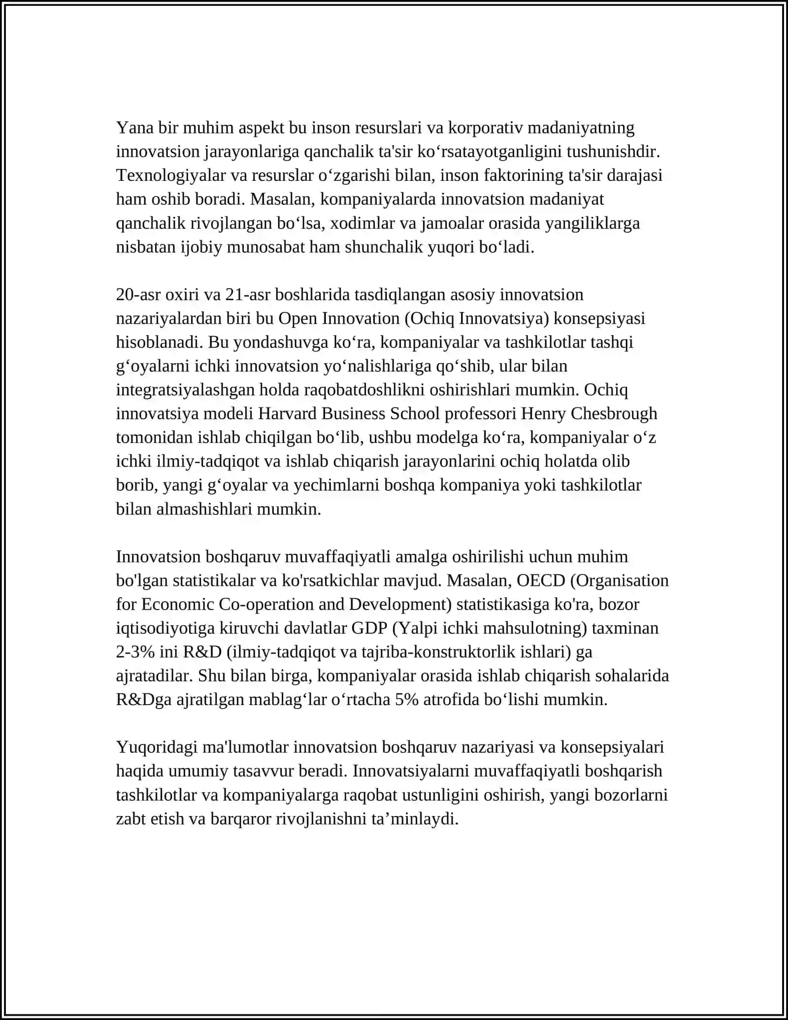 INNOVATSION BOSHQARUV VA UNING IQTISODIY SAMARADORLIGI 4