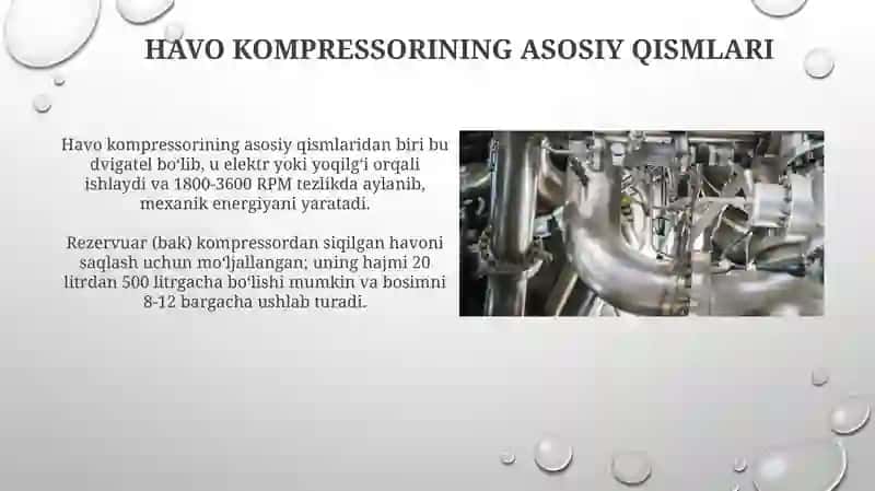 Havo kompressorining vazifasi, tuzilishi va ishlash prinsipi 4