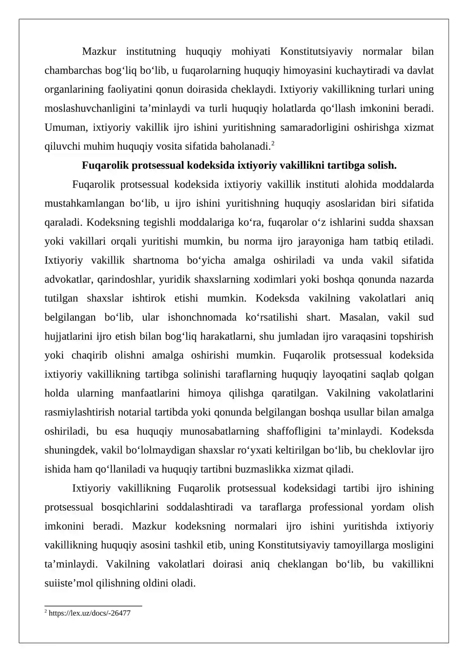 Ijro ishini yuritishda ixtiyoriy vakillik 4