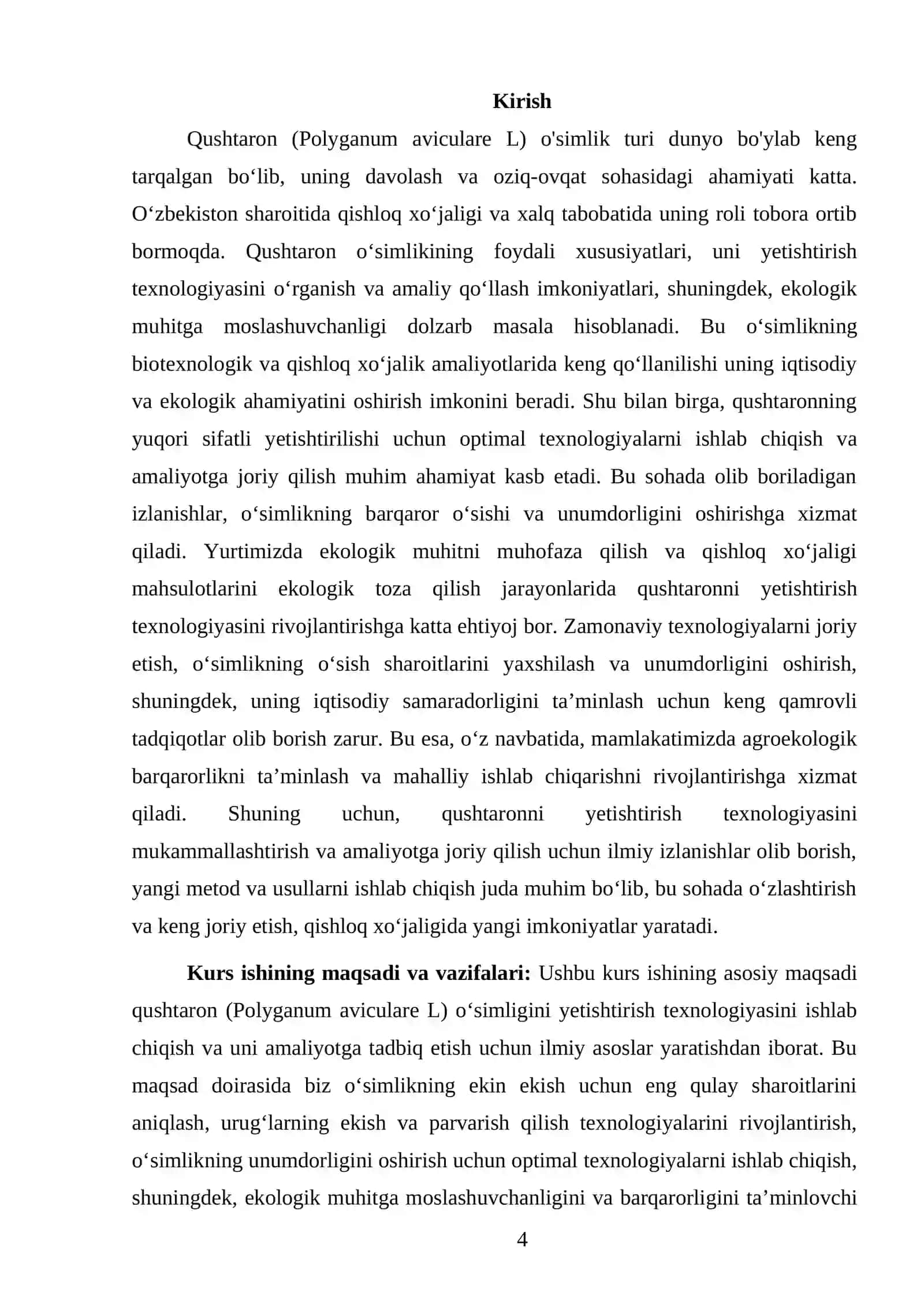 Qushtaron (Polyganum aviculare L)ni yetishtirish texnalogiyasi 4
