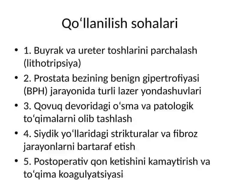 Urologiyada lazer xirurgiyasi 4