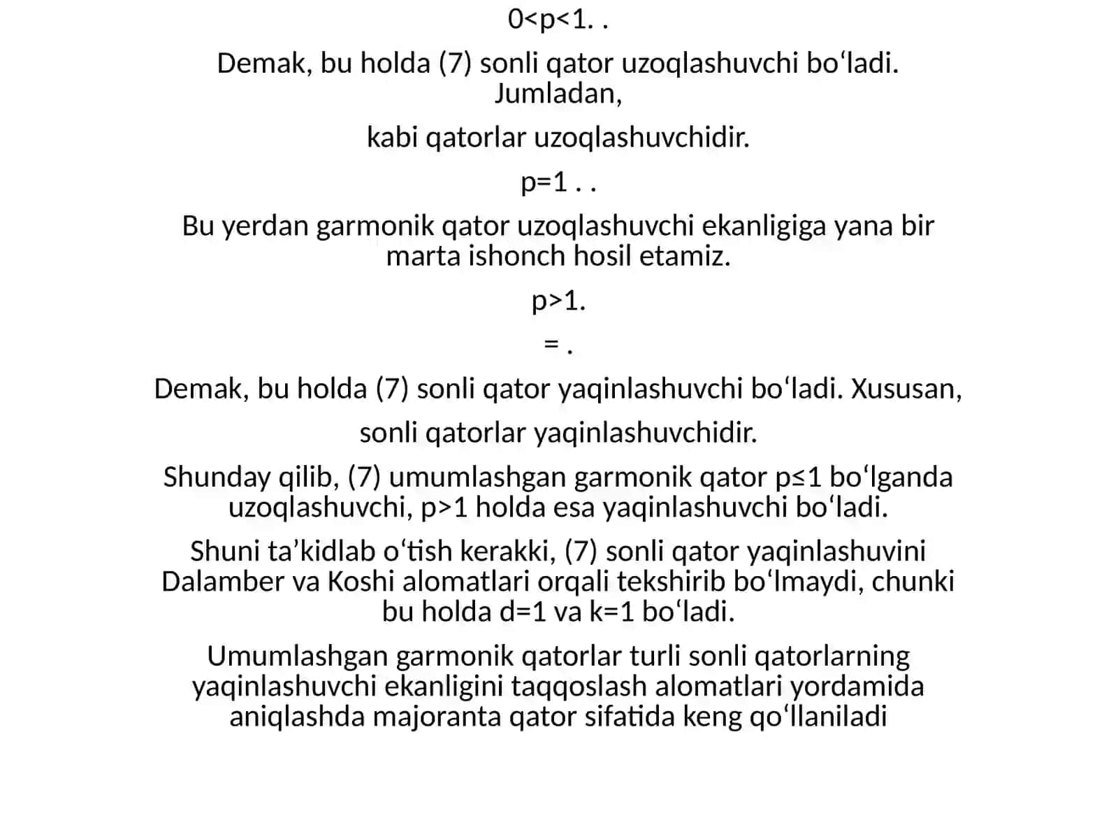 Umumlashgan garmonik qatorlar 4