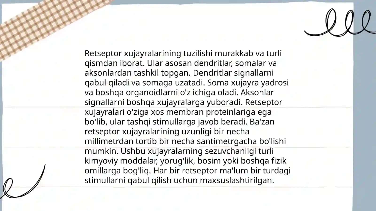 Retseptor xujayralar 4