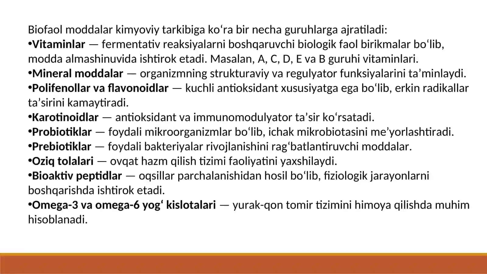 Oziq-ovqat sanoatida biofaol moddalar va funksional oziq-ovqat mahsulotlari ishlab chiqarish texnologiyasi. 4