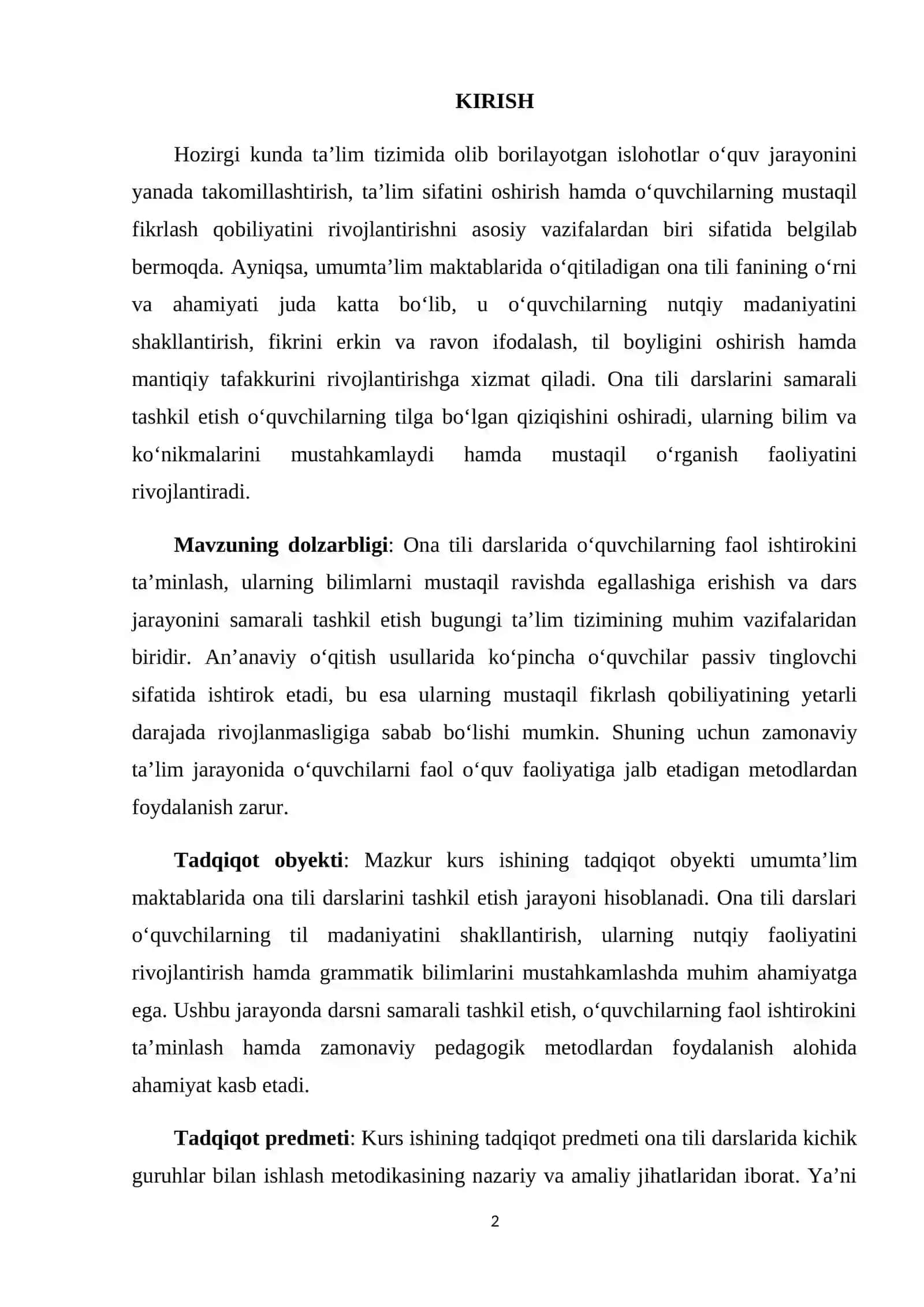 ONA TILI DARSLARIDA KICHIK GURUHLAR BILAN ISHLASH METODIKASI 4
