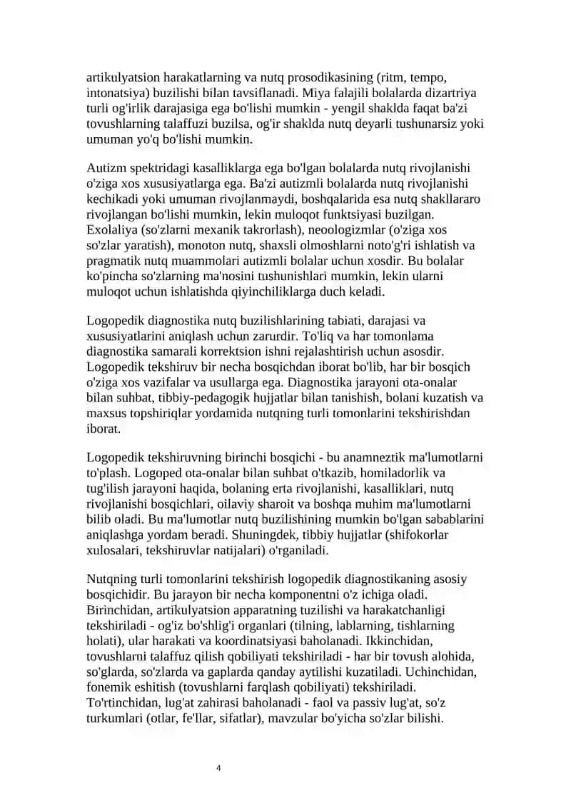 Rivojlanishida nuqsoni bo'lgan bolalar va o'smirlarning logopedik reabilitatsiyasi 4