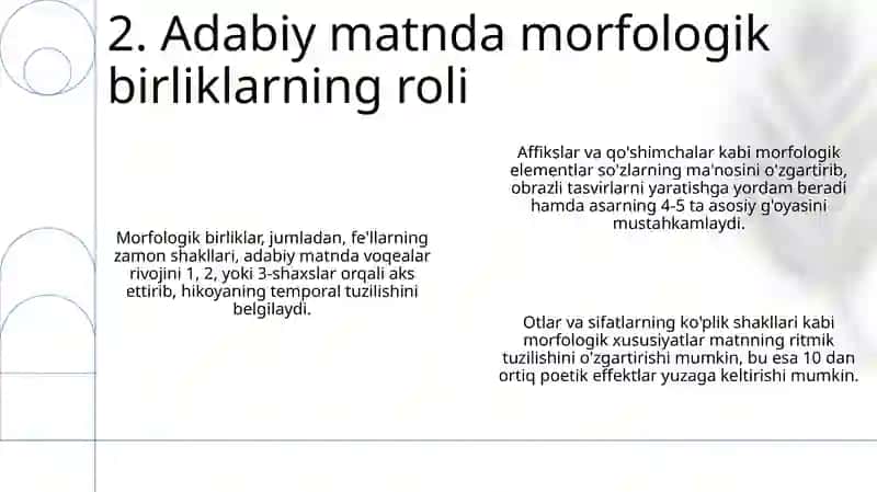 Morfologik birliklar: Ta'rif va turlari 4