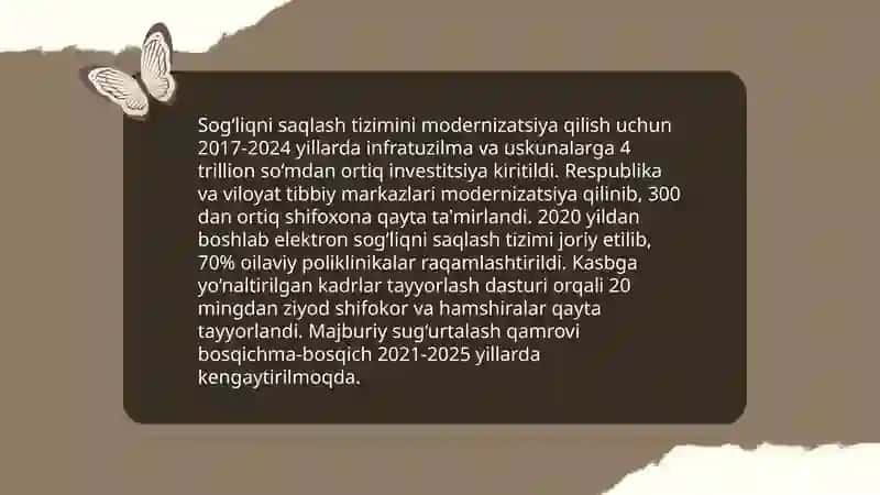 O‘zbekistonda ijtimoiy sohada amalga oshirilayotgan o‘zgarishlar mazmun va mohiyati 4