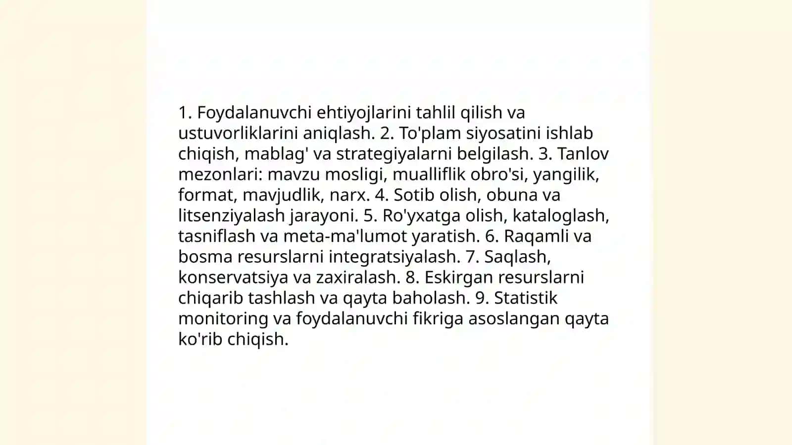Kutubxonachi kutubxona axborot xizmati jarayonining yetakchi ishtirokchi sifatida 4