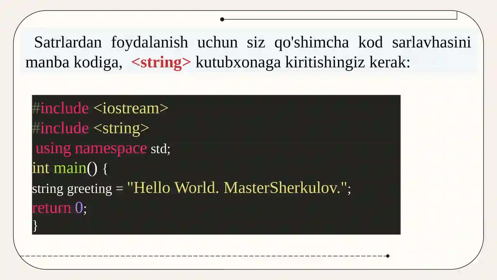 Satrlar va kengaytirilgan belgilar 4