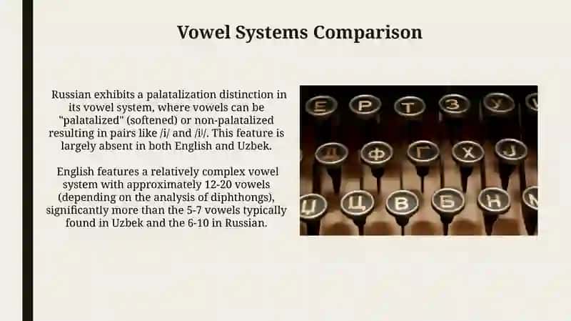 Seminar 6: Typological characteristics of phonetic system in English, Uzbek and Russian languages 4