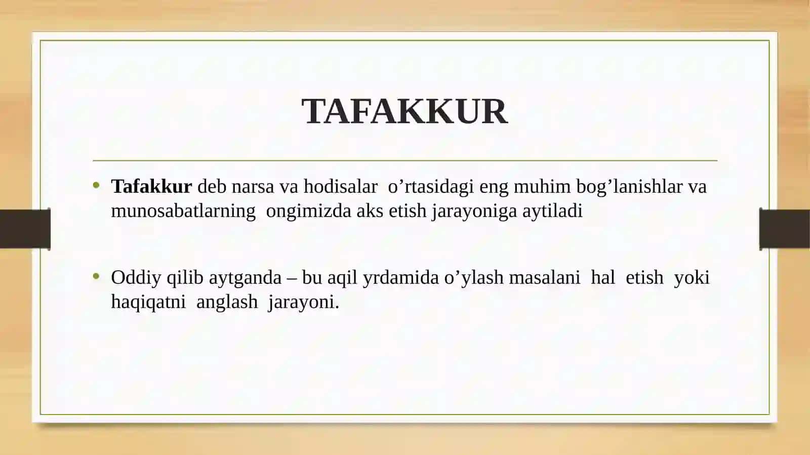 Umumiy psixologiya fanidan tayyorlangan taqdimoti 4