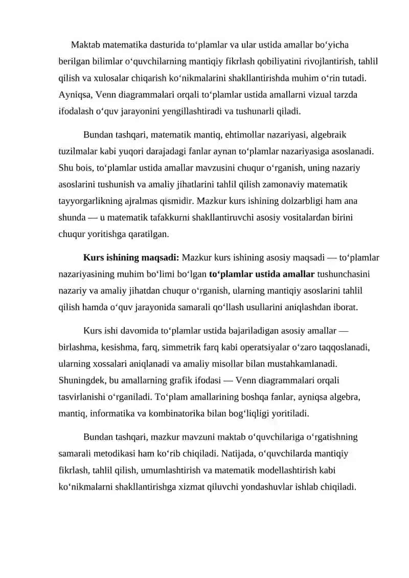 To‘plamlar ustida amallar 4