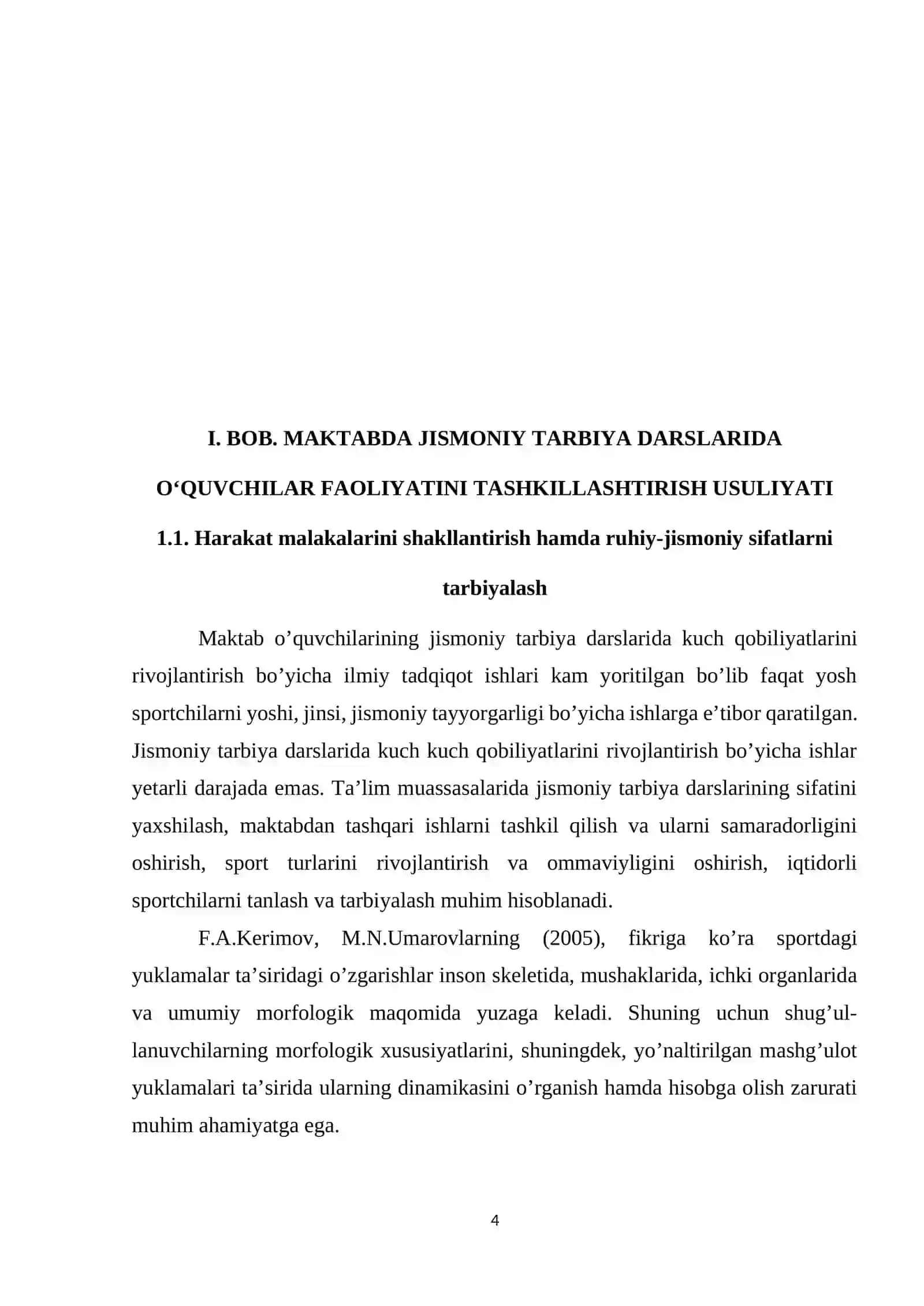 o'quvchilarni harakat faolligini oshirish usullari 4