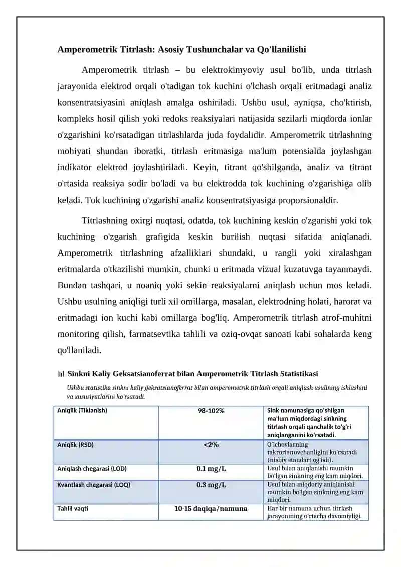 Amperometrik titirlash usulida ruxni geksotiyanoferrat kaliy bilan titirlab aniqlash 4
