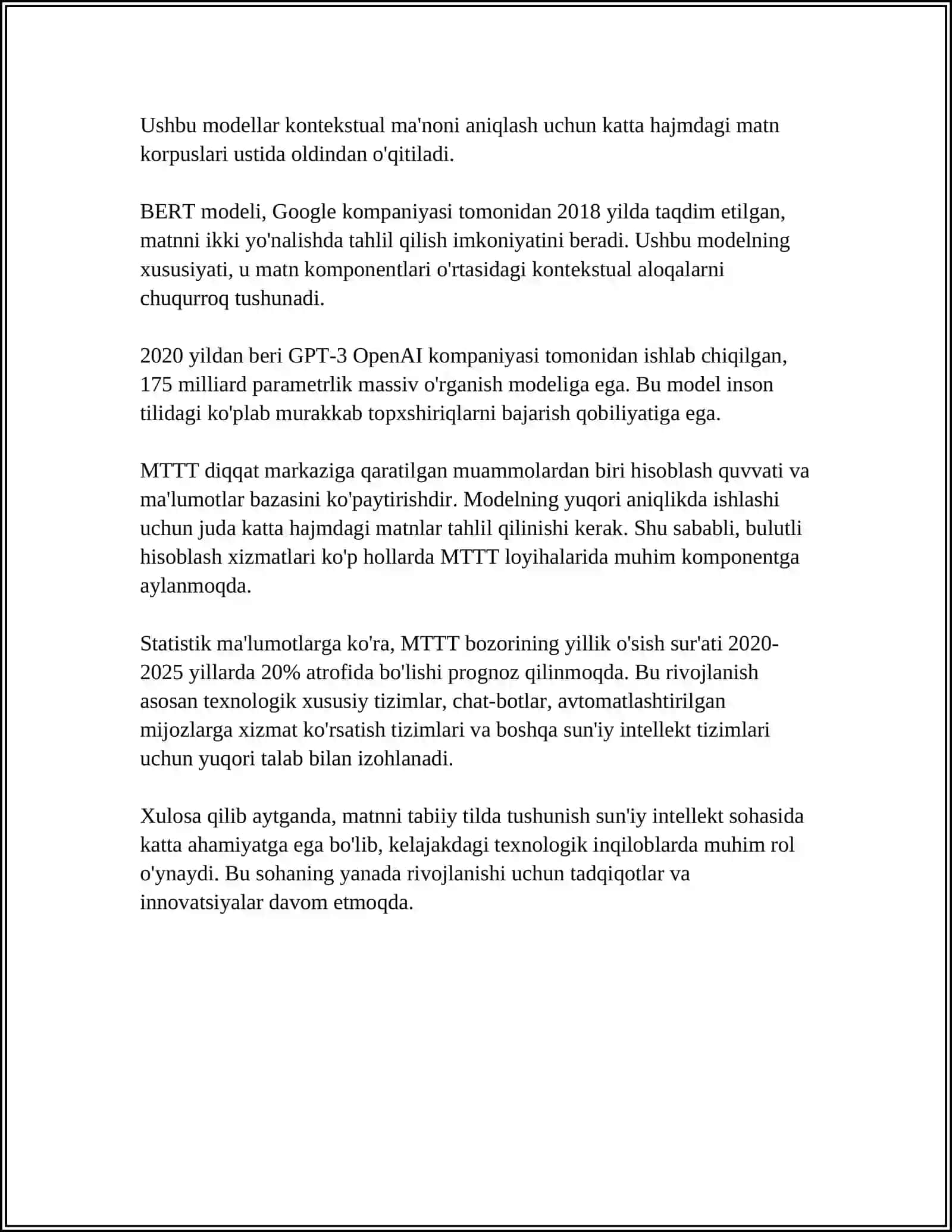 TABIIY TIL INTERFEYSI VA GENERATSIYASI 4