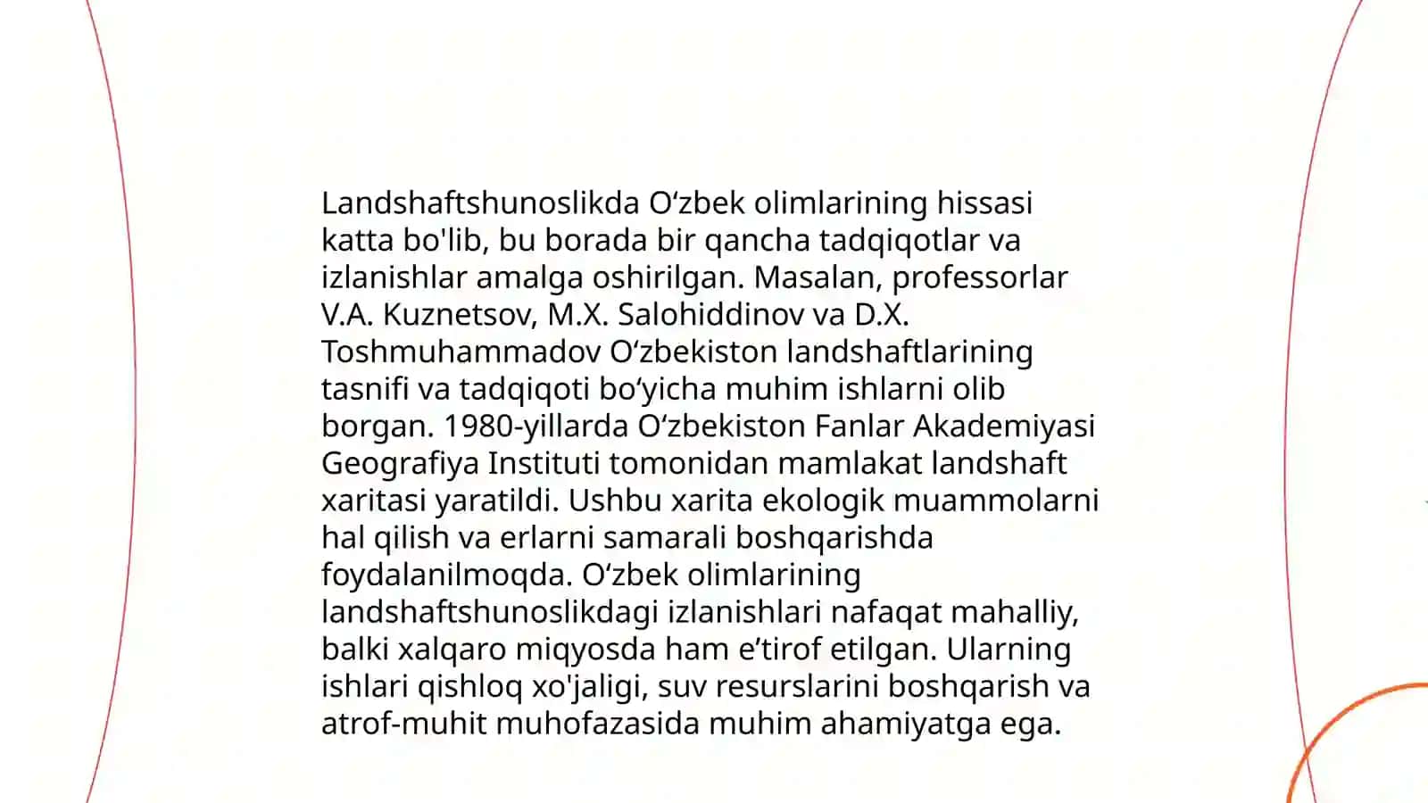 Oʻzbekistonda Landshaftshunoslik Fanining Rivojlanishi 4