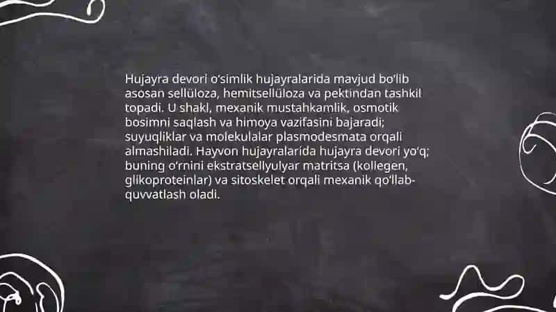 Oʻsimlik va hayvon hujayralari oʻxshashligi va farqi 4