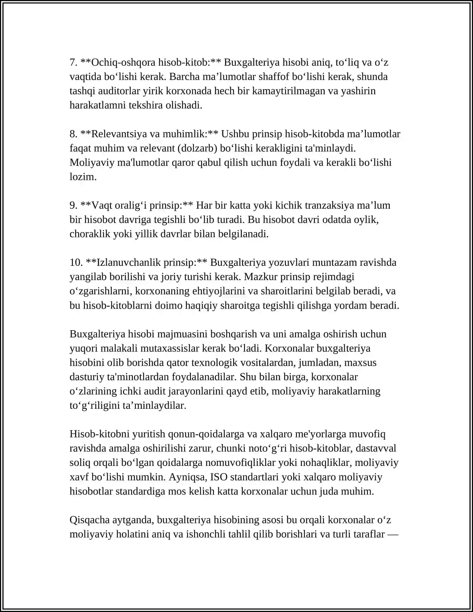 MUSTAQIL ISH Mavzu: BUXGALTERIYA HISOBI AXBOROTLARIDAN FOYDALANUVCHILAR VA ULARNING TURKUMLANISHI 4