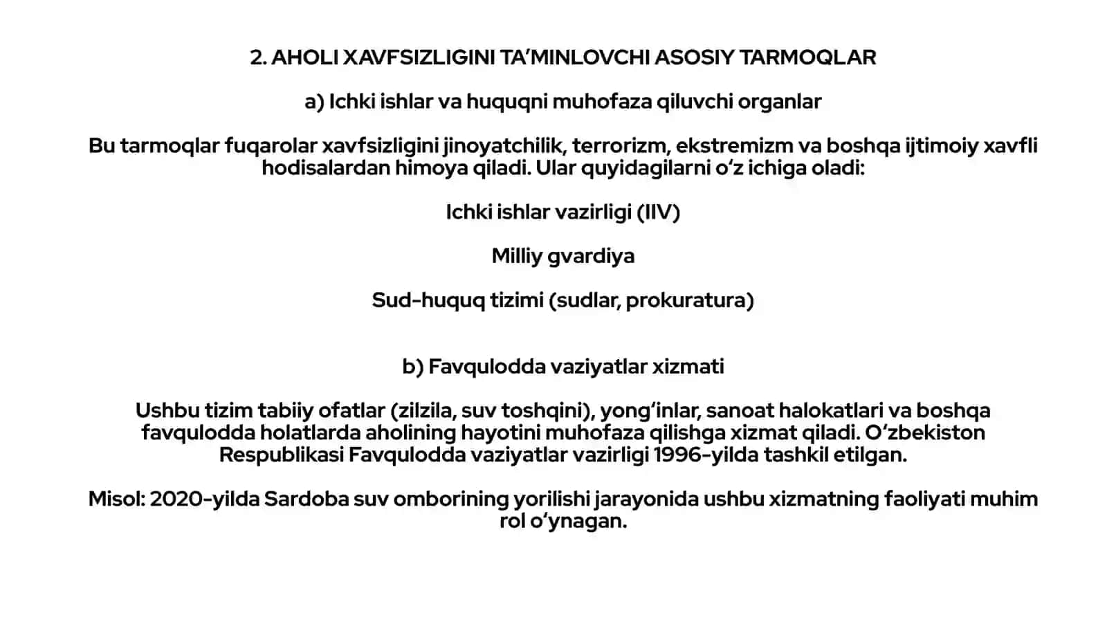 AHOLINING XAVFSIZLIGINI SAQLASH SOHASINING ASOSIY TARMOQLARI 4