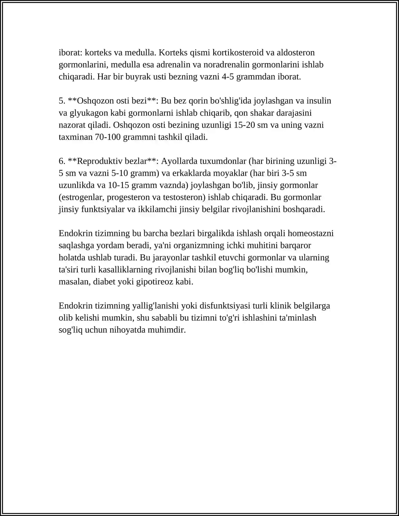 BOLALARDA ENDOKRIN TIZIMINING ANATOMOFIZOLOGIK XUSUSIYATLARI, TEKSHIRISH USULLARI 4