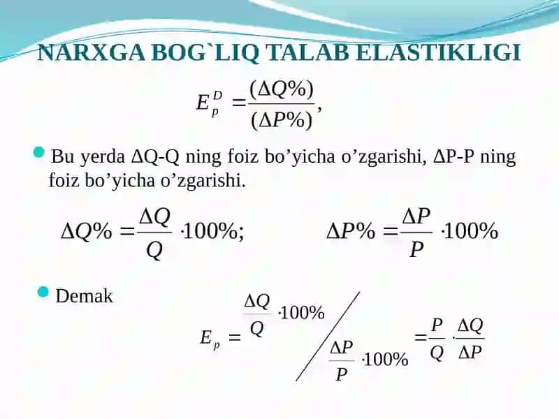 Talab va taklif elastikligi 4