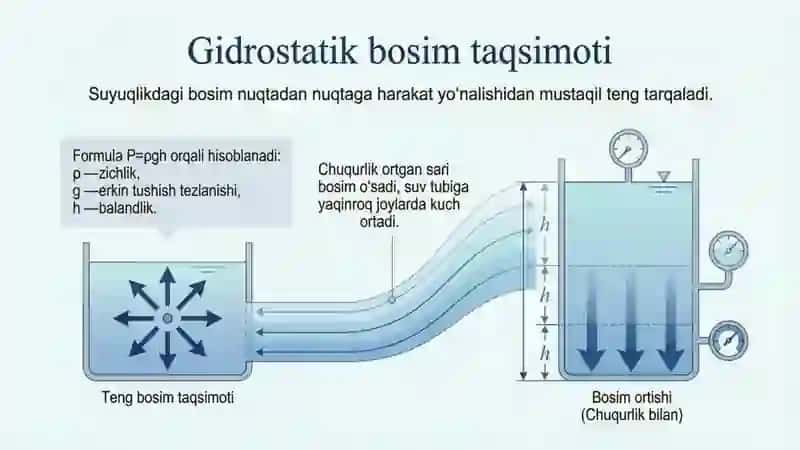 Suvning zichligi, bosimi va gidrostatika qonuniyatlari 4