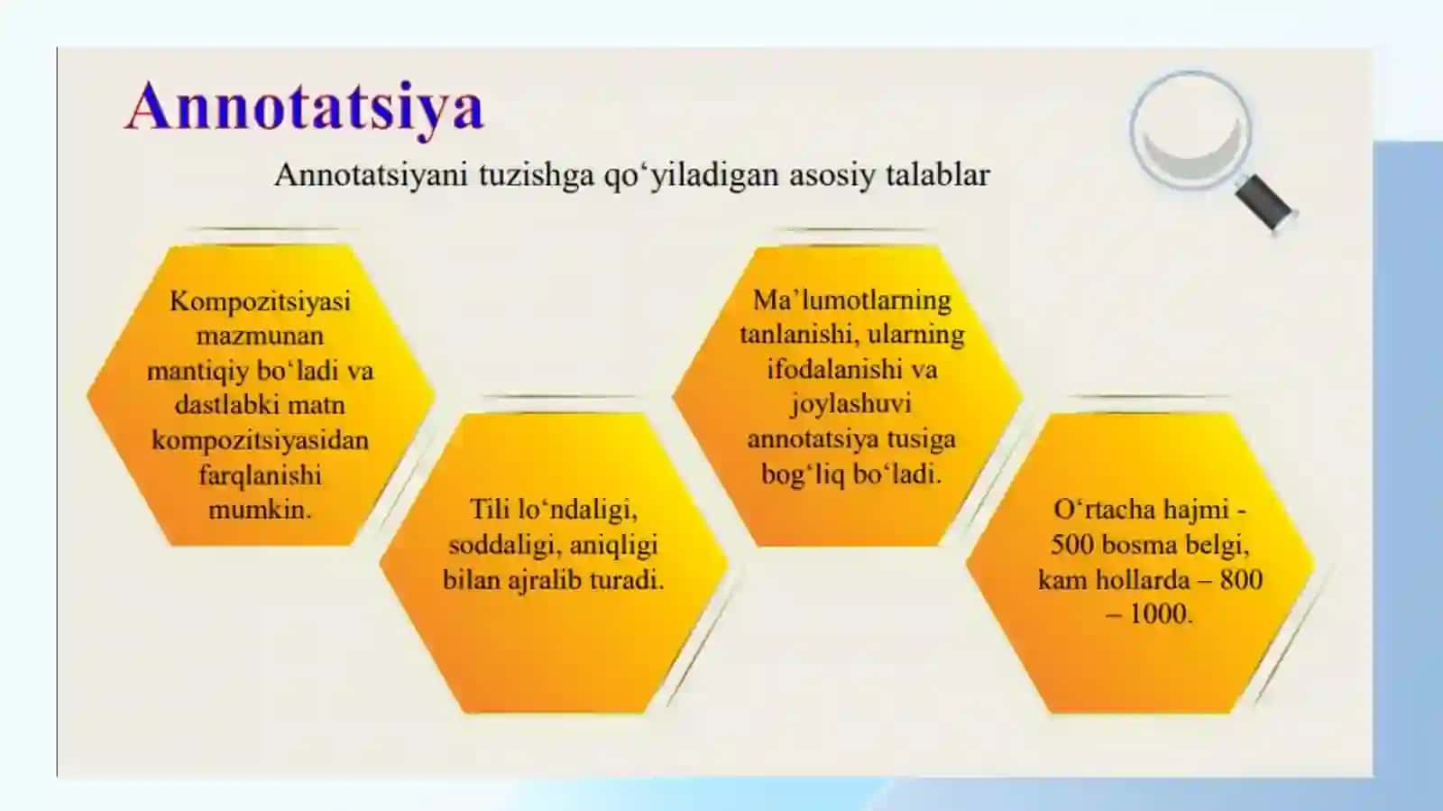 Maqola, taqriz,annotatsiya ishlarini tayyorlash metodikasi 4