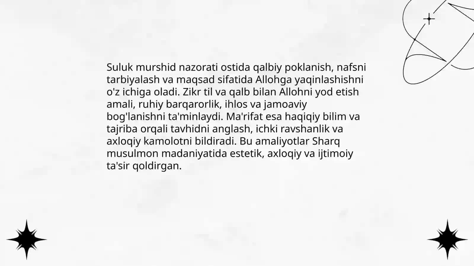 Tasavvuf ta'limoti.Sharq musulmon madaniyatiga ta'siri 4