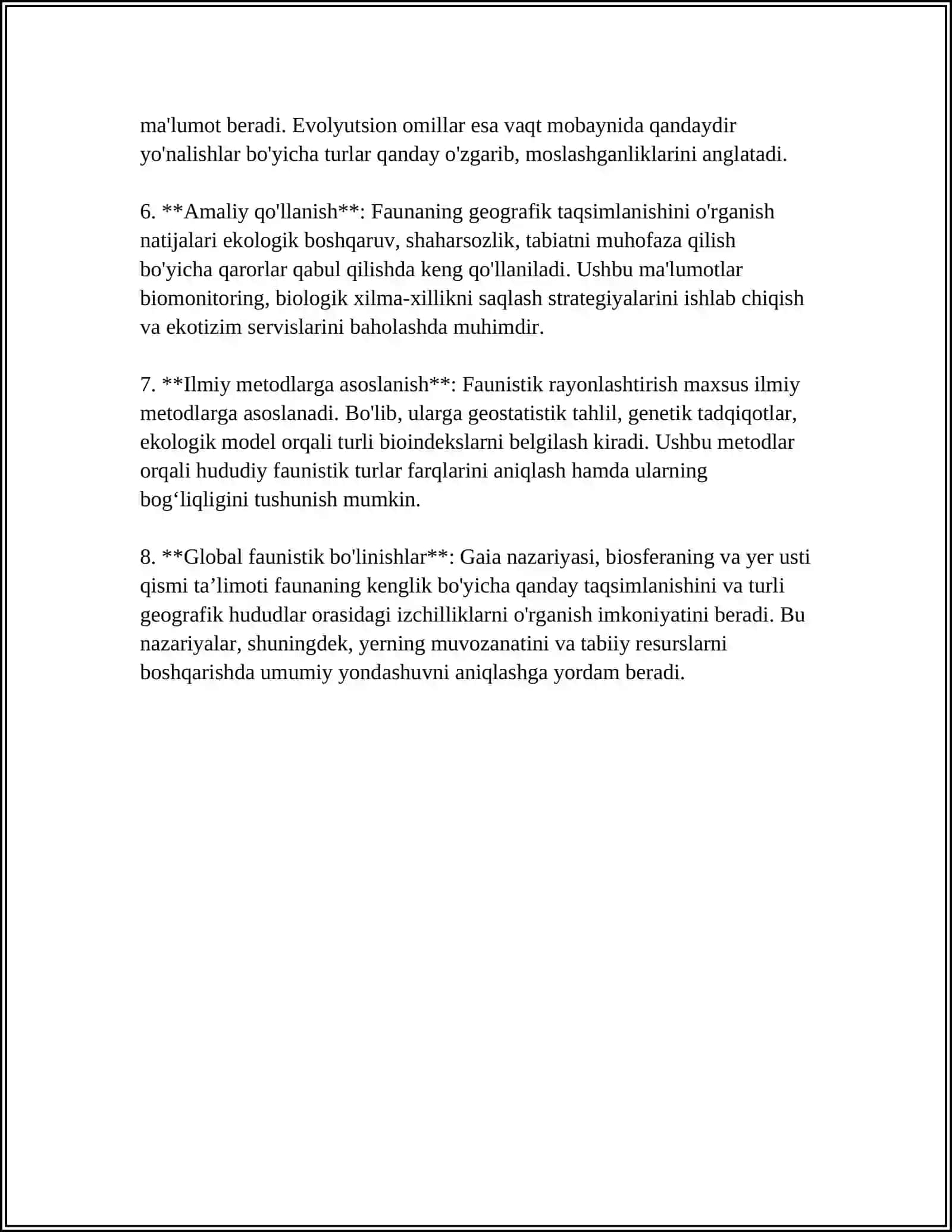 Yerning Faunistik Rayonlashtirilishi 4
