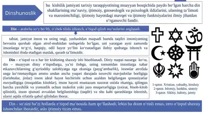 DIN IJTIMOIY MADANIYAT HODISASI SIFATIDAGI EKANLIGI 4