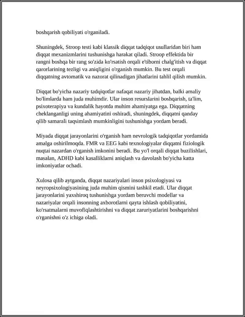 DIQQAT BORASIDAGI PSIXOLOGIK NAZARIYALAR 4