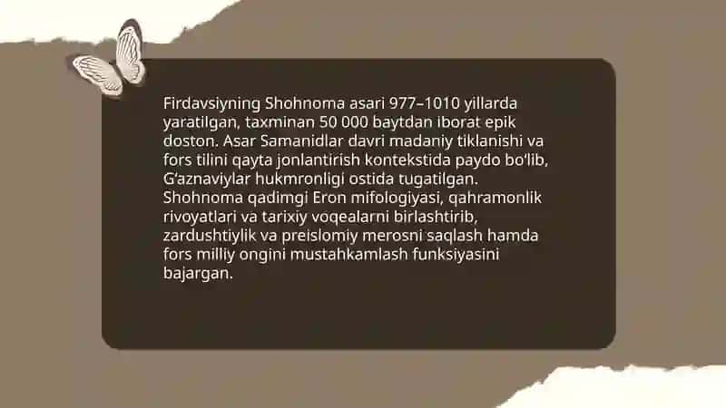 Firdavsiyning "Shohnoma"asari 4