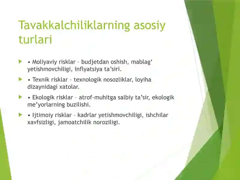Qurilish loyihalarida tavakkalchilik va risklarni boshqarishning nazariy asoslari va amaliy mexanizmlari 4