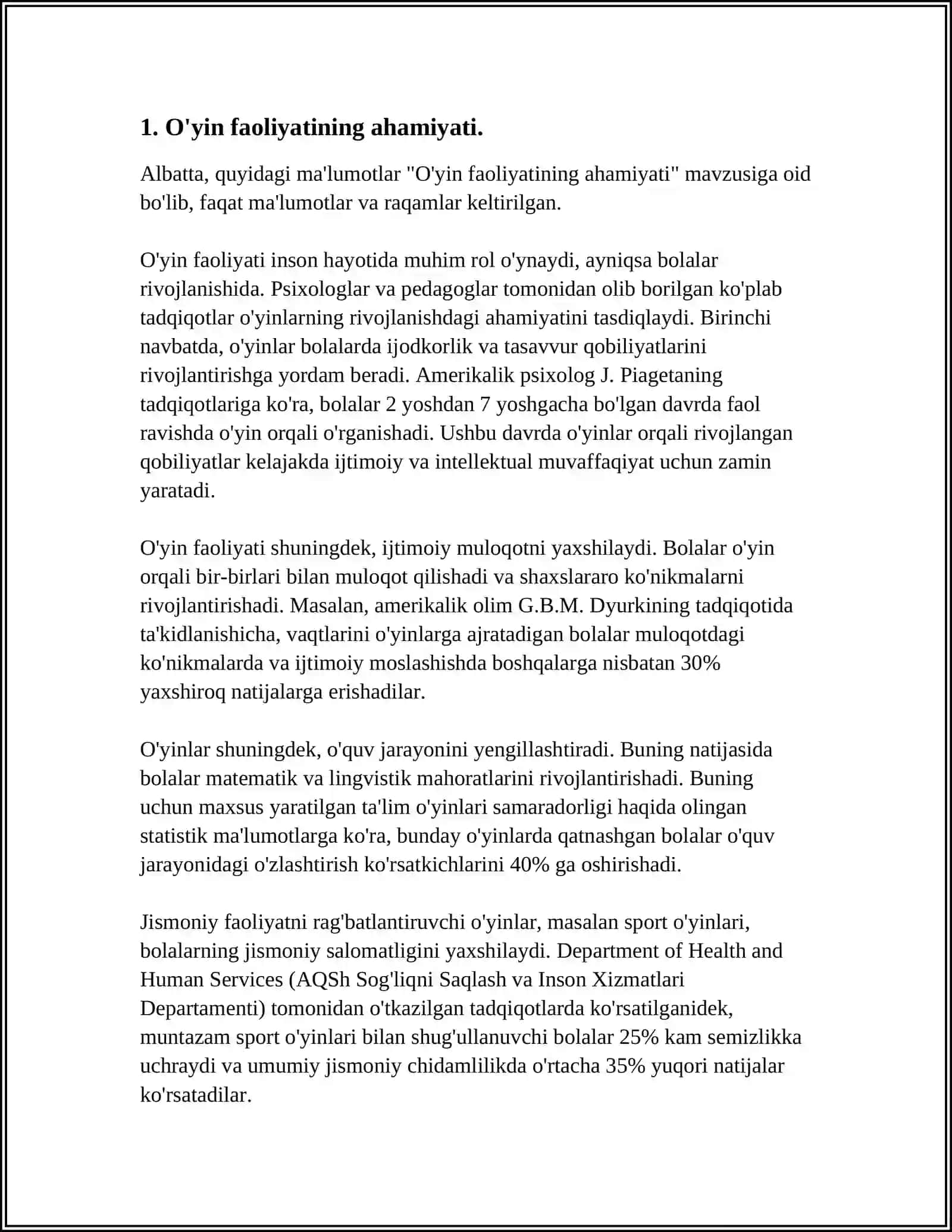 GURUH XONASIDA RIVOJLANISH MARKAZLARINI YARATISHDA O'YIN FAOLIYATINING YETAKCHI RO'LINI HISOBGA OLISH 4