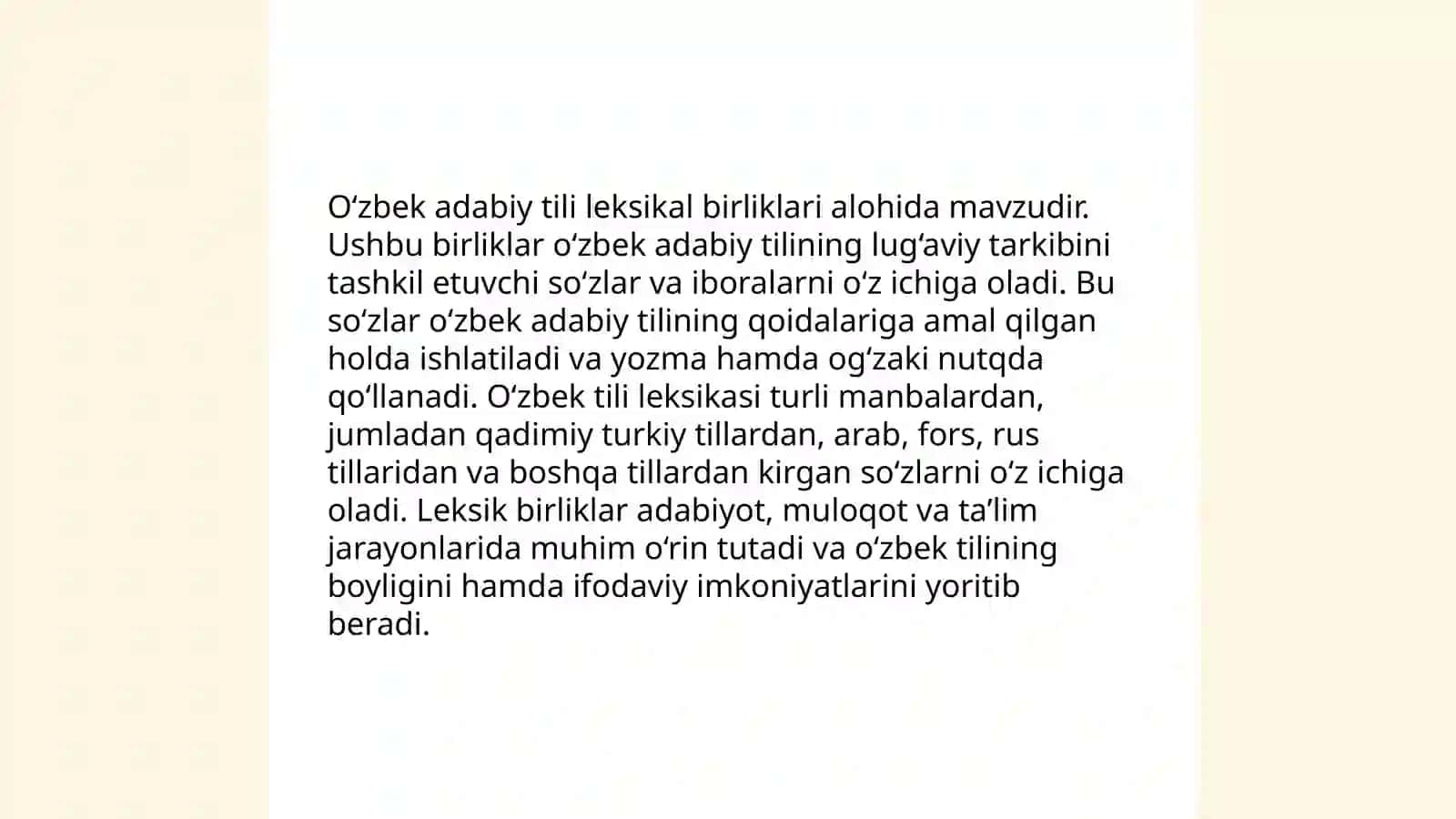 Hozirgi o'zbek adabiy tilining leksik sathi va leksikalogiyasi. Semena va uning tarkibiy qismlari 4